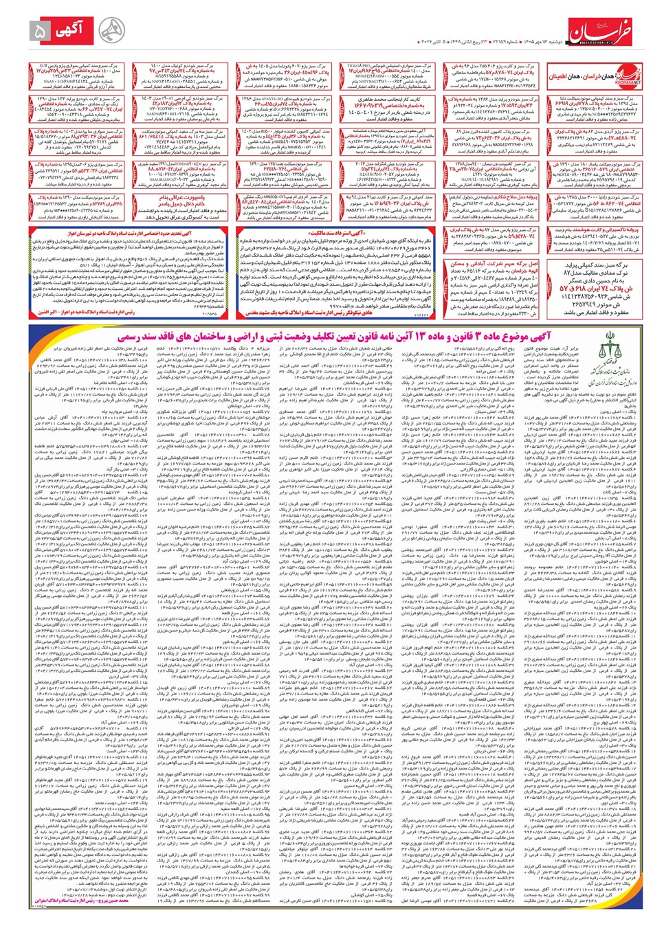 روزنامه تاریخ ۱۳ مهر ۱۴۰۵