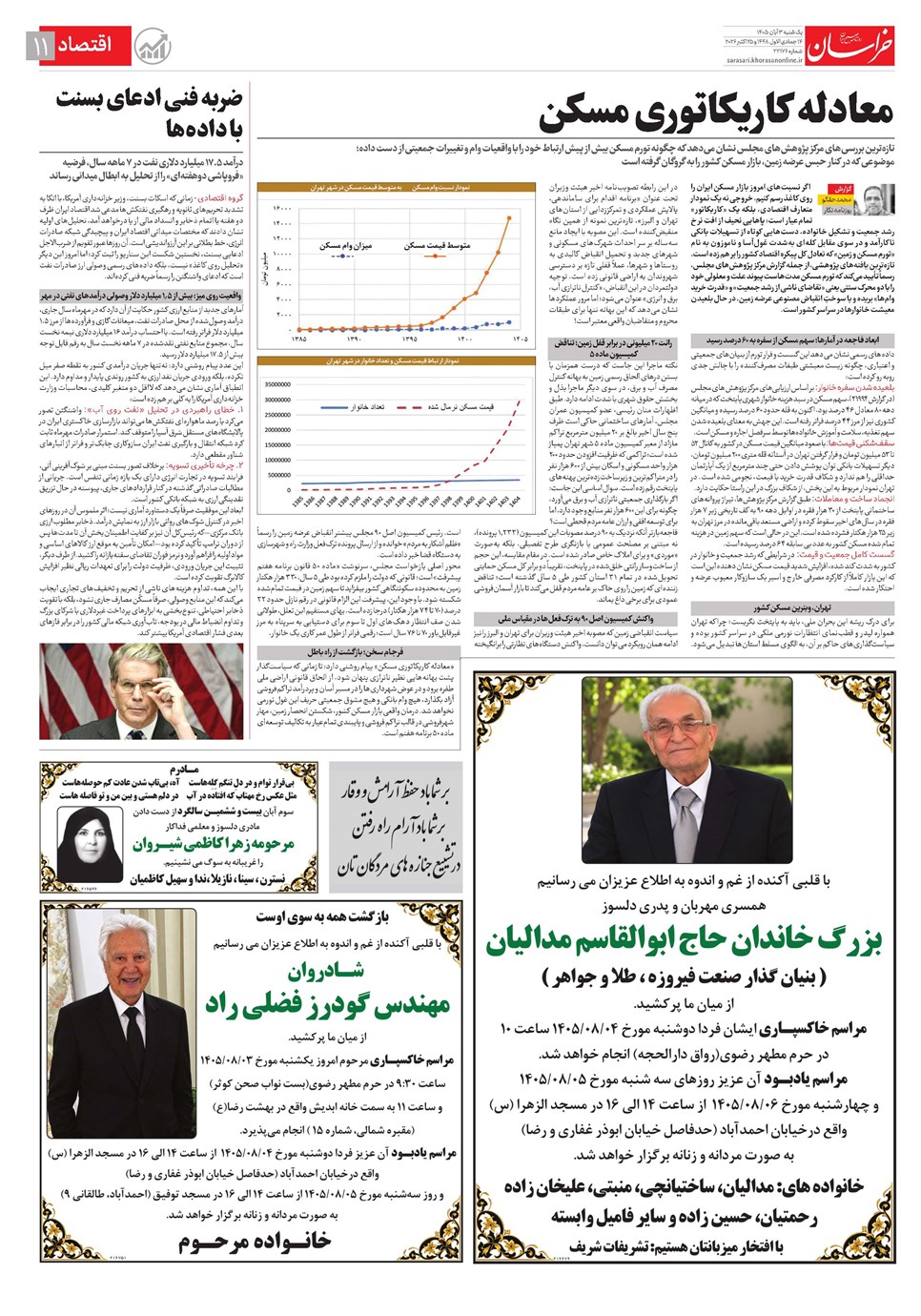 روزنامه تاریخ ۳ آبان ۱۴۰۵