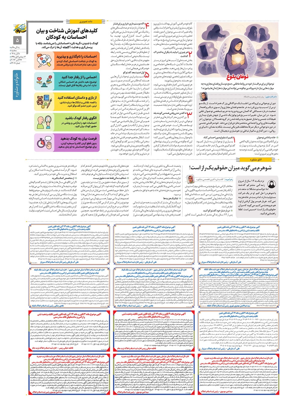 روزنامه تاریخ ۵ آبان ۱۴۰۵