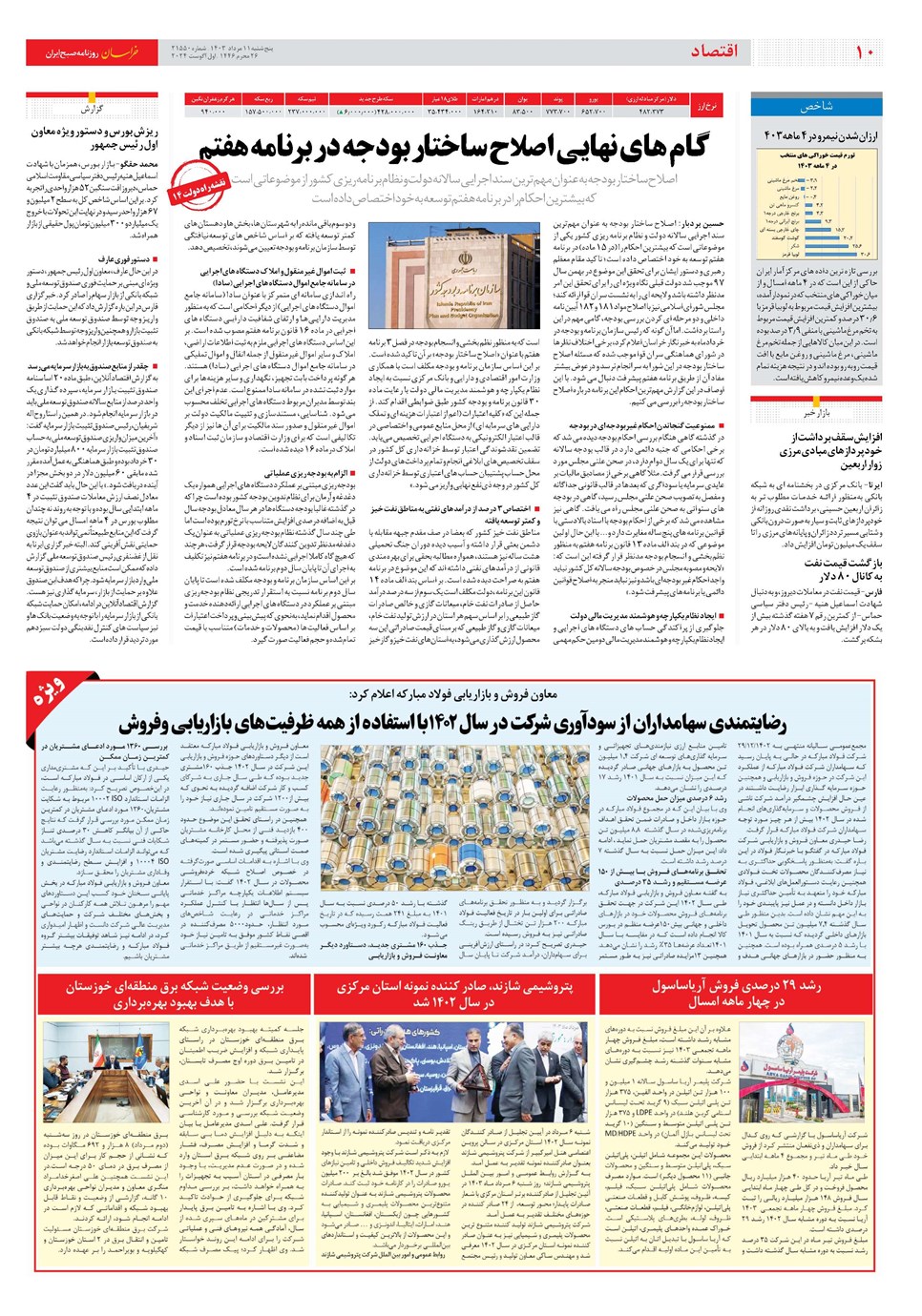 روزنامه تاریخ ۱۱ مرداد ۱۴۰۳