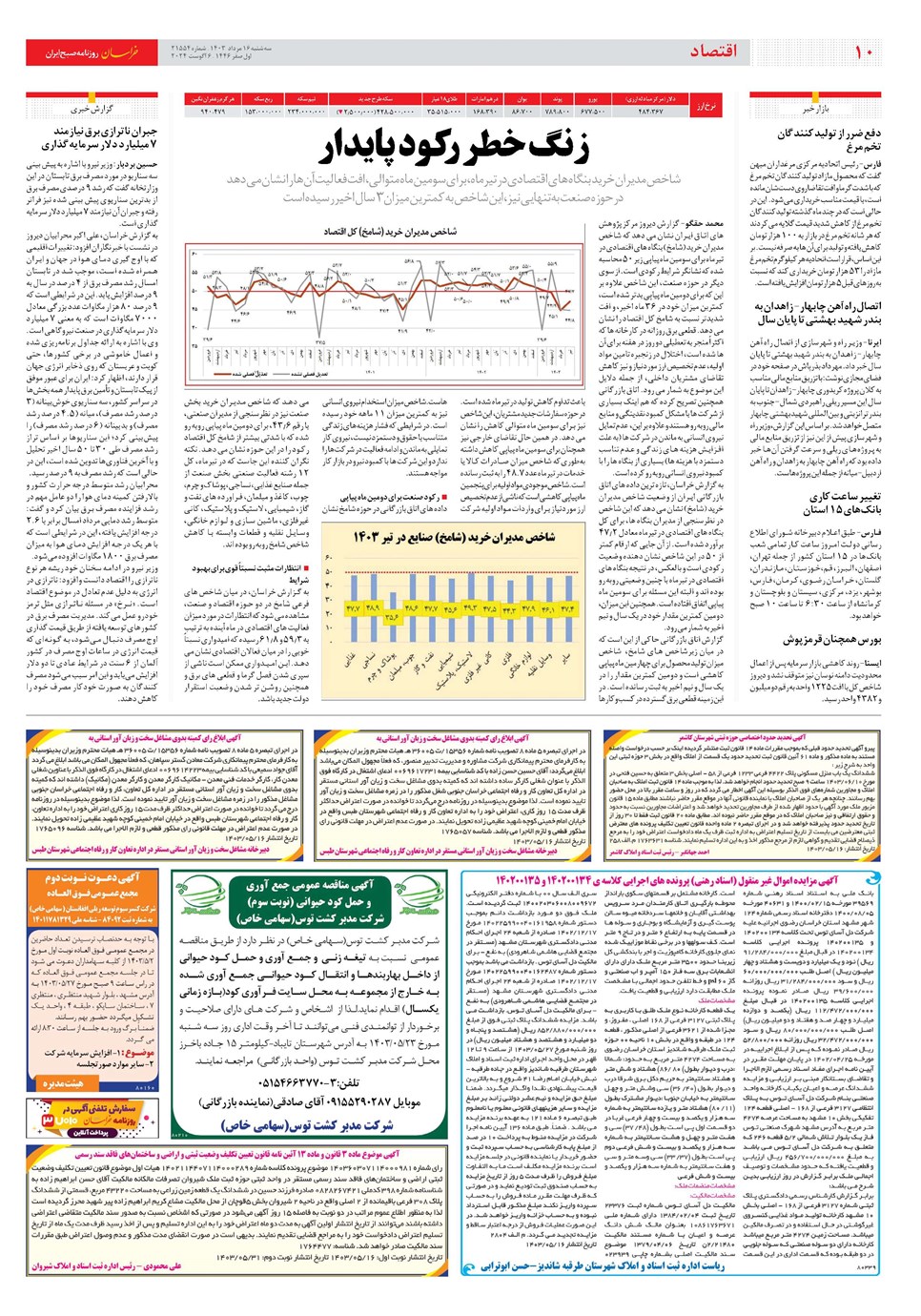 روزنامه تاریخ ۱۶ مرداد ۱۴۰۳