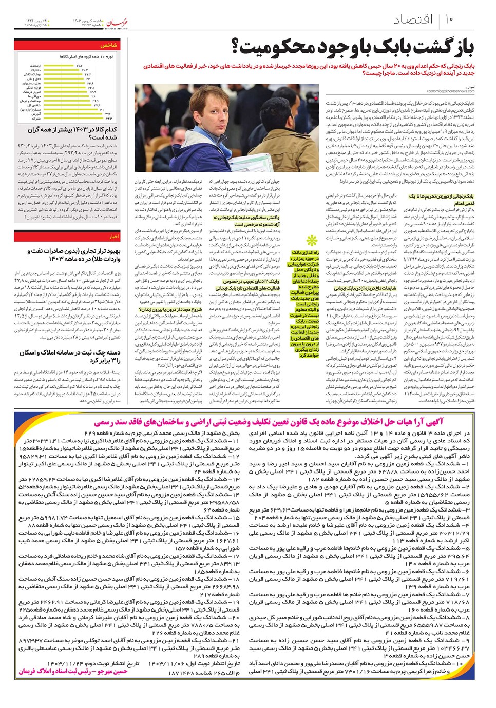 روزنامه تاریخ ۶ بهمن ۱۴۰۳