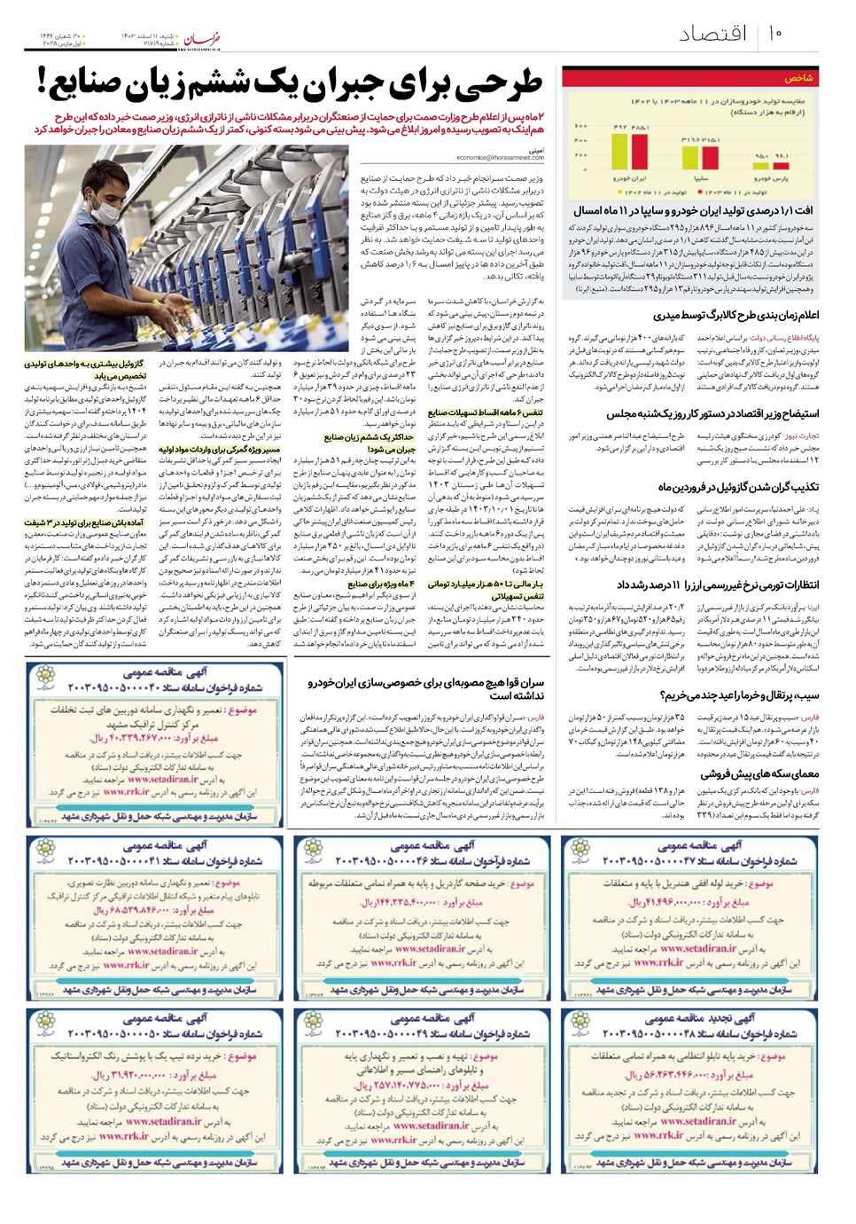 روزنامه تاریخ ۱۱ اسفند ۱۴۰۳
