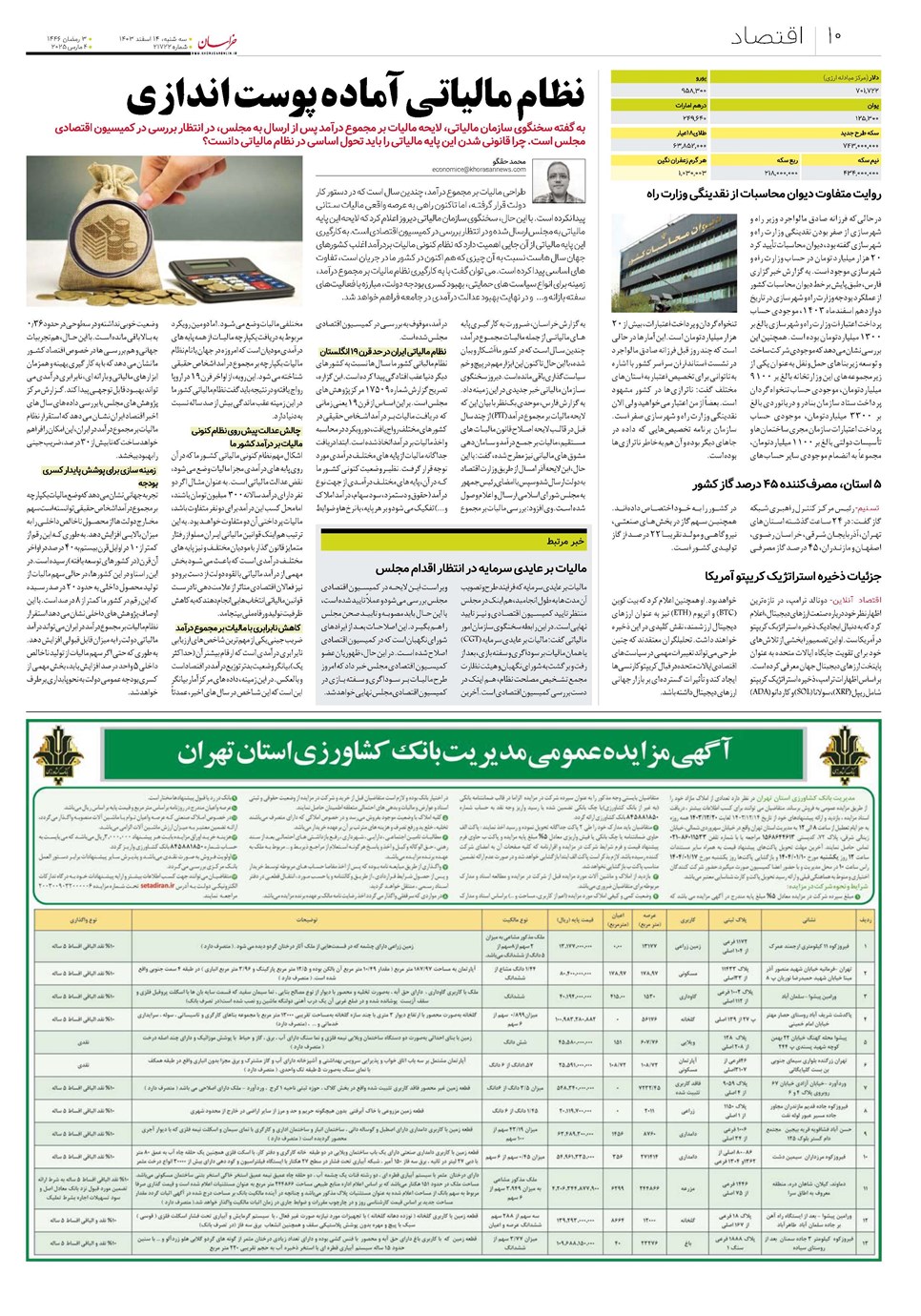 روزنامه تاریخ ۱۴ اسفند ۱۴۰۳