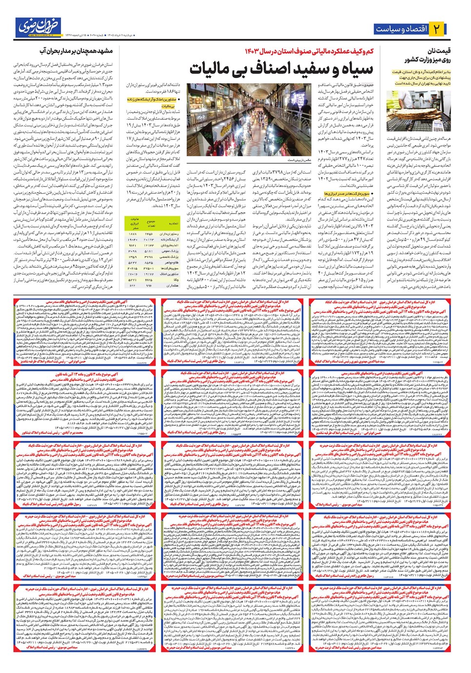 روزنامه تاریخ ۱۱ خرداد ۱۴۰۵