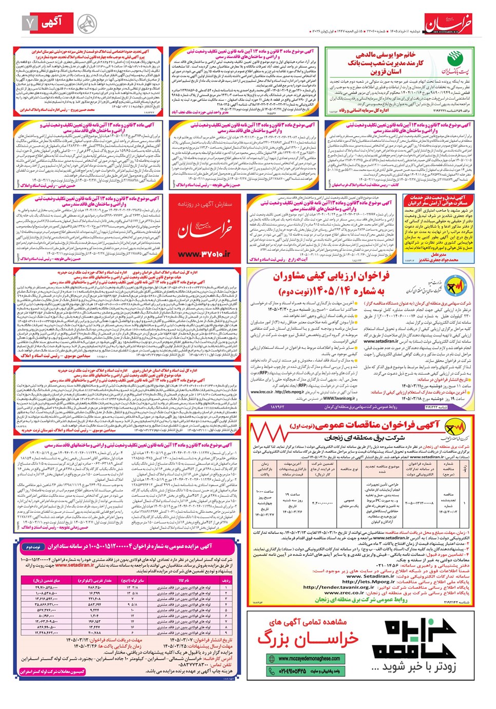 روزنامه تاریخ ۱۱ خرداد ۱۴۰۵